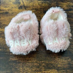 Lauren Conrad LC Pink Baby Girl Baby Llama Fuzzy Soft Slippers